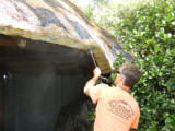 Fire Retardant Spray applied to edges of roof as fire protection